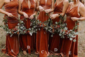 Burnt Orange Velvet Maxi Dresses ...